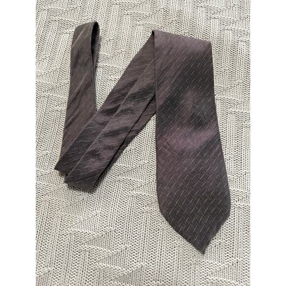 Calvin Klein maroon metallic silk tie - Picture 1 of 5